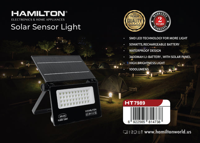 Hamilton Solar Sensor Light 1000 Lumens 50W Waterproof HT7989 | Al Shabib Qatar