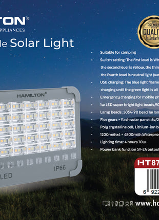 Hamilton Rechargeable Solar Light 90 SMD LED with Power Bank & 5 Modes HT8722