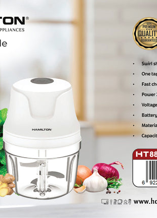 Hamilton Rechargeable Chopper 30W 350ml Swirl Blade USB HT8806 | Al Shabib Qatar