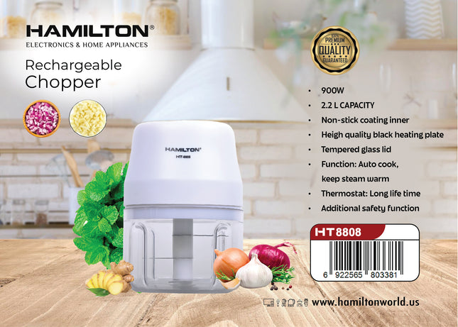 Hamilton Rechargeable Chopper HT8808 | Al Shabib Qatar - Hamilton Qatar | Al Shabib