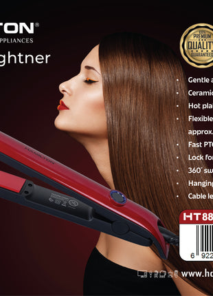 Hamilton Hair Straightener Ceramic Tourmaline Ionic 80-200°C Dual-Sided HT8821HS | Al Shabib Qatar