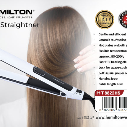 Hamilton Hair Straightener HT8822HS | Al Shabib Qatar - Hamilton Qatar | Al Shabib