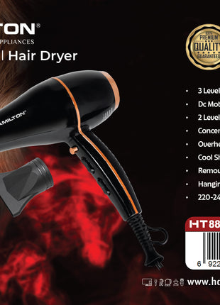 Hamilton Professional Hair Dryer with Cool Shot & 3 Heat Settings HT8827HD