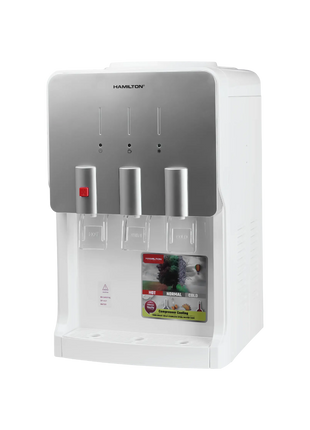 White and gray Hamilton water dispenser on a white background