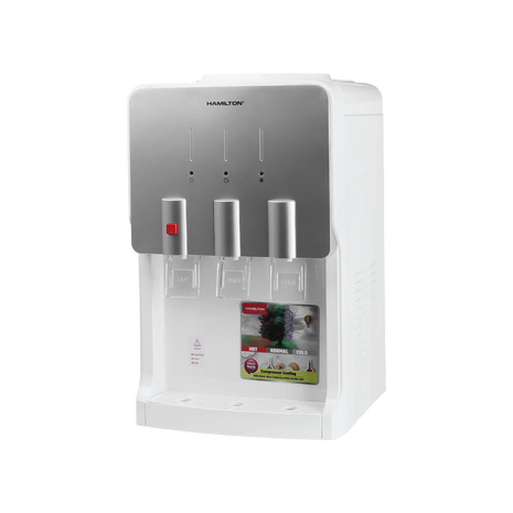 White and gray Hamilton water dispenser on a white background