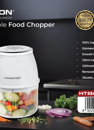 Hamilton Rechargeable Food Chopper HT8846 | Al Shabib Qatar - Hamilton Qatar | Al Shabib