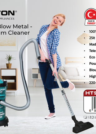 Hamilton Vacuum Cleaner 2 in 1 Dry & Blow Metal Drum HT981VC | Al Shabib Qatar - Hamilton Qatar | Al Shabib