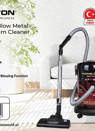 Hamilton Vacuum Cleaner Dry & Blow Metal Drum 2 in 1 2200W HT982VC | Al Shabib Qatar