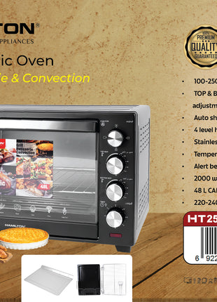 Hamilton Electric Oven 3 in 1 2000W 48L Grill Rotisserie Convection HT2548EO | Al Shabib Qatar