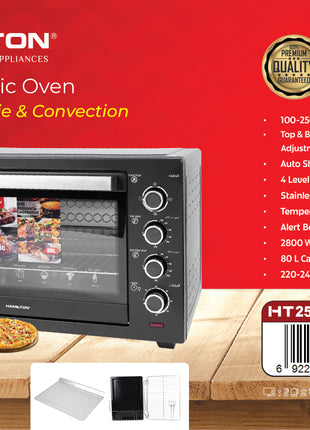 Hamilton Electric Oven 3 in 1 2800W 80L Grill Rotisserie Convection HT2580EO | Al Shabib Qatar