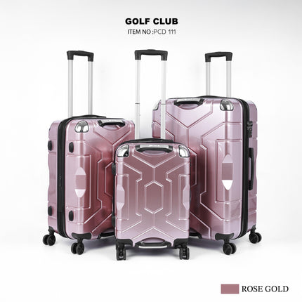 Golf Club Hard PC Trolley Bag Set 3 Piece Model GLC3D-111