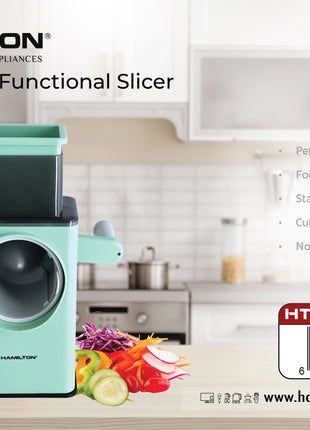 Hamilton Multi-functional Slicer 3 in 1 Food Grade SS Blade Non-Slip HT036 | Al Shabib Qatar