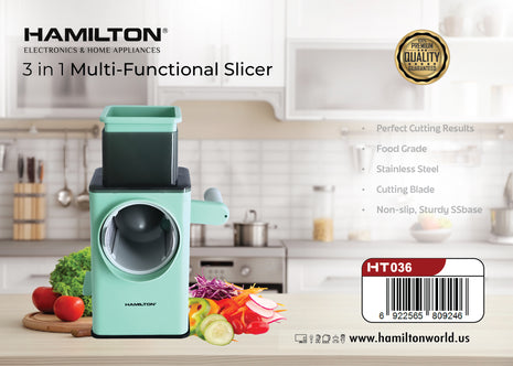 Hamilton 3-in-1 Multifunctional Food Slicer with SS Blade HT036