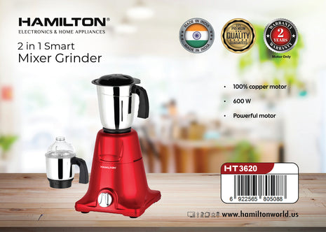 Hamilton Mixer Grinder 2 في 1 600 واط محرك نحاسي HT3620 | الشبيب قطر