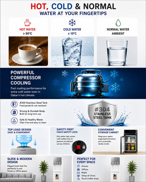 Hamilton Top Load Water Dispenser with Compressor Cooling HT8841