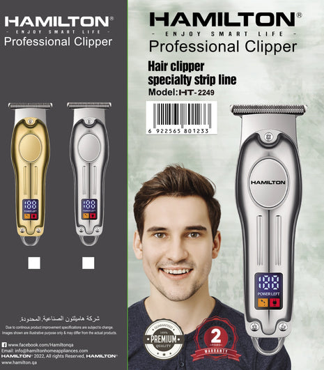 Hamilton Professional Hair Clipper with Digital Display – 150 Min Runtime HT2249