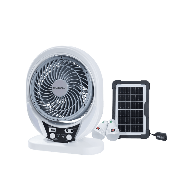 Al Shabib Foldable Fan With Light & Solar Panel 4 in 1 (Rechargeable 8″) – HT7424 Qatar