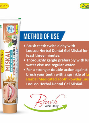 Al Shabib LooLoo Herbal Dental Gel Miskal Toothpaste 100GM (Model PASTE100GM) Qatar