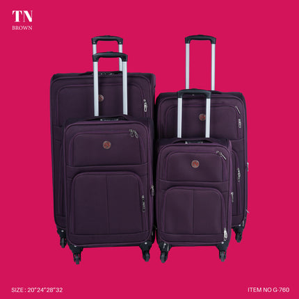 TN Soft Trolley Bag Set 4 Piece 4 Wheel Model TN4D