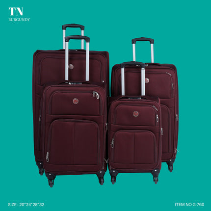 TN Soft Trolley Bag Set 4 Piece 4 Wheel Model TN4D