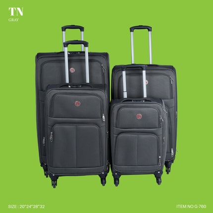 TN Soft Trolley Bag Set 4 Piece 4 Wheel Model TN4D