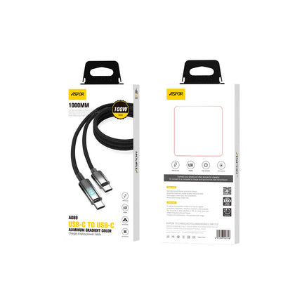 ASPOR A089 USB-C TO USB-C 100W CABLE WITH DISPLAY