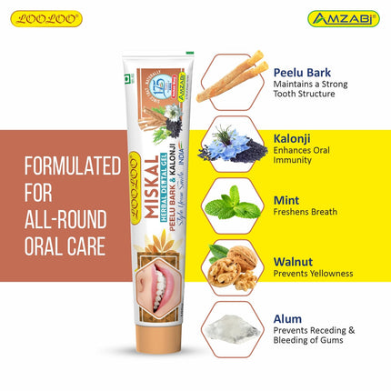LooLoo Herbal Dental Gel Miskal Toothpaste 100GM (Model PASTE100GM)