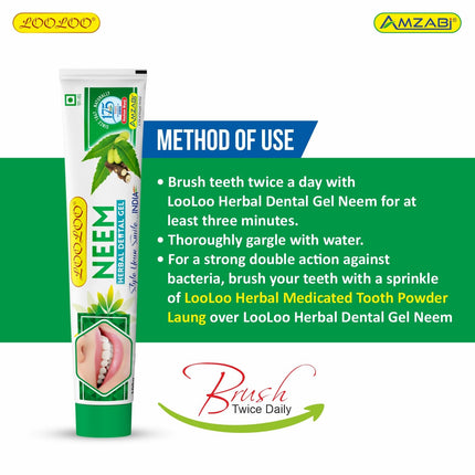 LooLoo Herbal Dental Gel Neem Toothpaste 100GM (Model PASTE100GM)